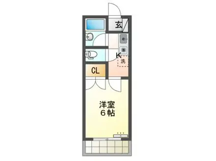 ホーユウコンフォルト南福島(1K/6階)の間取り写真