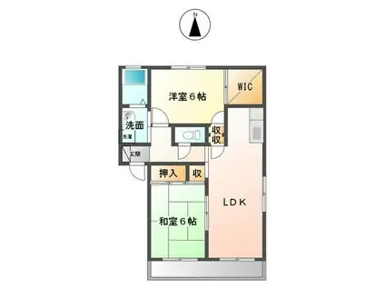 ベルドミールセキネD棟(2LDK/2階)の間取り写真