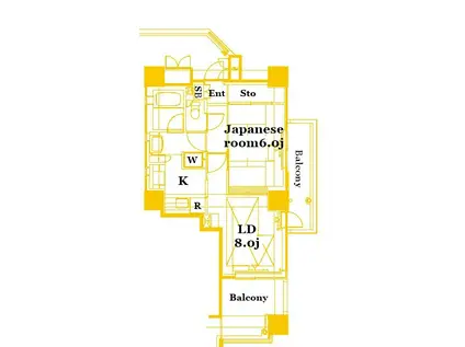 フロール川崎中幸町(1LDK/18階)の間取り写真