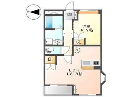 クレール デュイル(1LDK/2階)の間取り写真