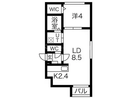 モデルノ(1LDK/3階)の間取り写真