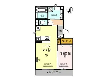 MELIFLUA西浜(1LDK/2階)の間取り写真