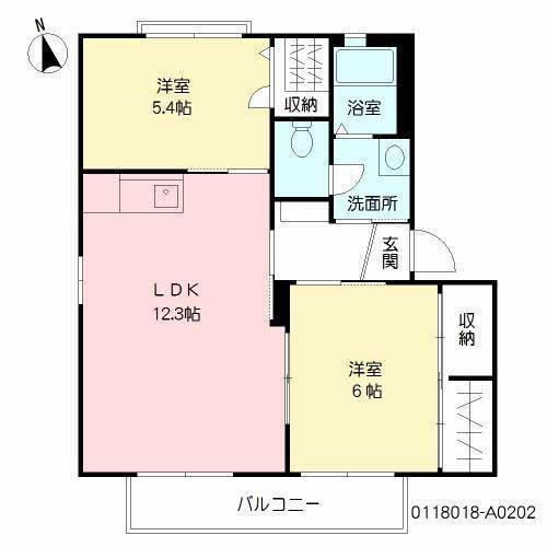 ザ・グリーンメイプル(2LDK/2階)の間取り写真