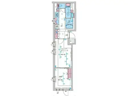 GENOVIA新大塚(1LDK/1階)の間取り写真