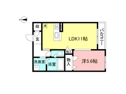 KANAELLE(1LDK/1階)の間取り写真