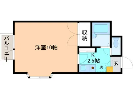 WELLNESSMARK太閤山(1K/1階)の間取り写真