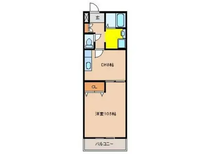 ALBA21(1DK/2階)の間取り写真