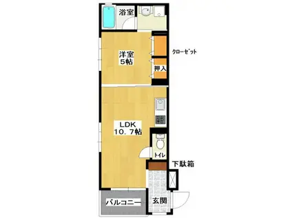 ラスパティオ(1LDK/1階)の間取り写真