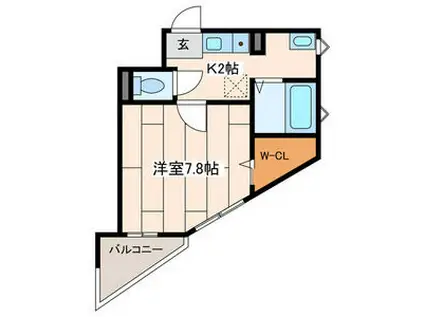 アルカンシェル多摩境(1K/2階)の間取り写真