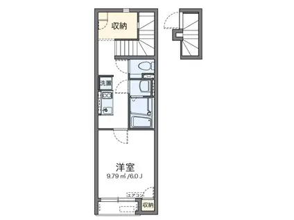 SKYBLUE(1K/2階)の間取り写真