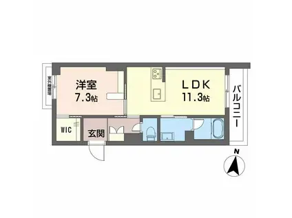 シャーメゾン壺川(1LDK/3階)の間取り写真