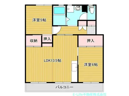 レジデンス東野(2LDK/1階)の間取り写真