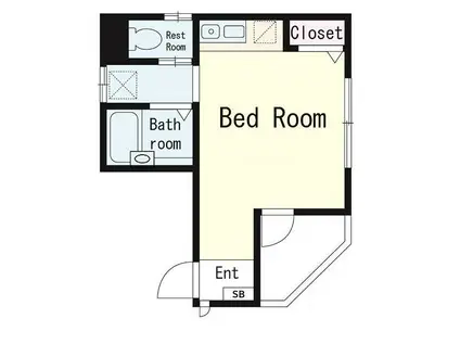 アンベリール(ワンルーム/3階)の間取り写真