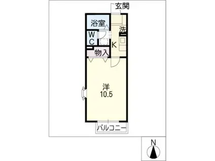 メゾン・ラポール F棟(1K/2階)の間取り写真