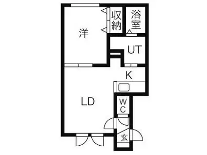 GNOME (1LDK/1階)の間取り写真