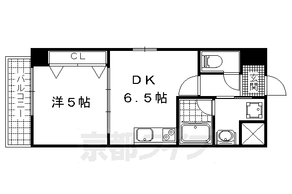 R-IIコート(1DK/4階)の間取り写真