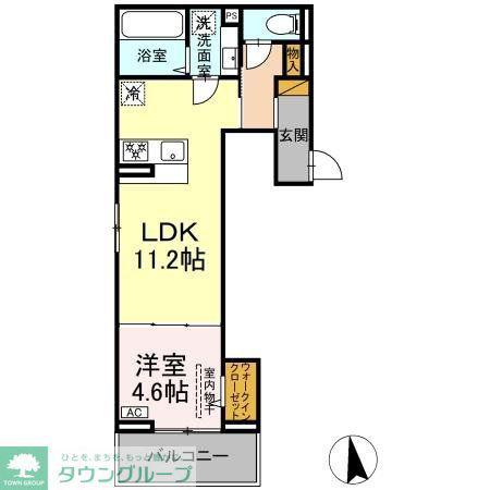 D-セアリス黒砂(1LDK/3階)の間取り写真