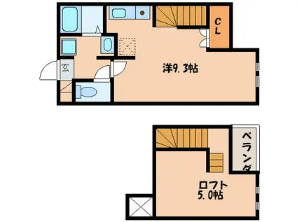 POLARIS CITY 九研I(ワンルーム/1階)の間取り写真