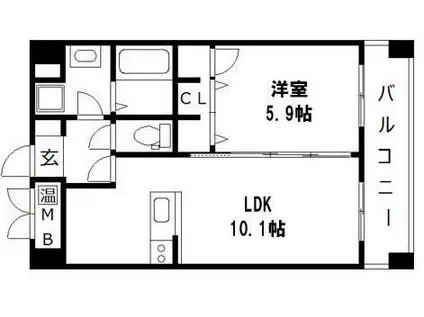 モン・ルポ博多駅東(1LDK/8階)の間取り写真