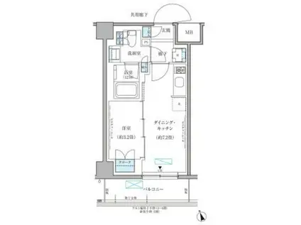 パークアクシス文京本郷(1DK/5階)の間取り写真