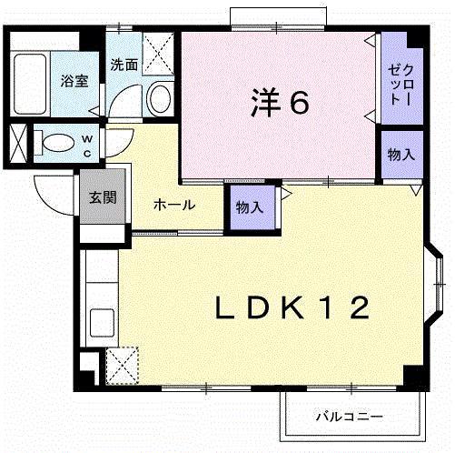 ヴェルドミール野田III(1LDK/1階)の間取り写真