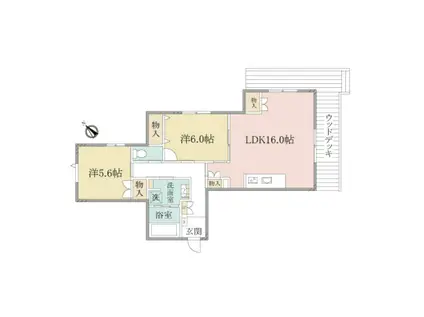 ヘーベルVILLAGEひばりが丘ヘーベルヴィレッジひば(2LDK/1階)の間取り写真