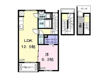 フィオーレ302(1LDK/3階)の間取り写真