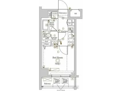 ラフィスタ川崎大師2(1K/7階)の間取り写真