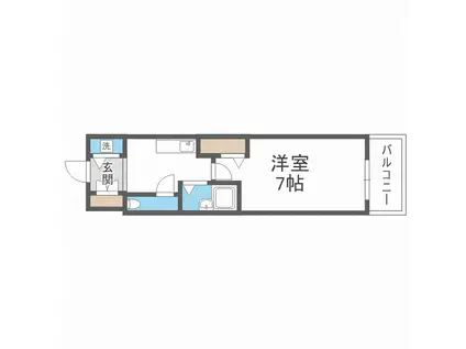 ディナスティ松屋町(1K/10階)の間取り写真