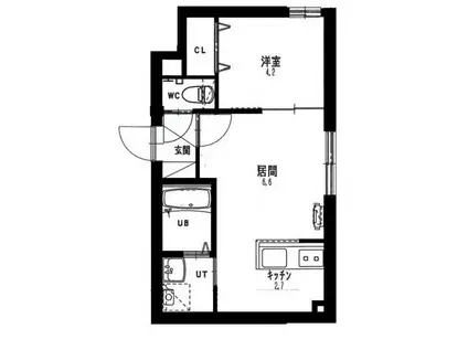 アンベリーテ澄川(1LDK/2階)の間取り写真