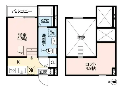 PROGRESS(1K/1階)の間取り写真