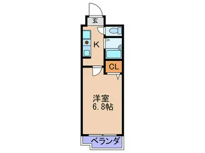 ノルデンハイムリバーサイド天神橋B棟(1K/8階)の間取り写真