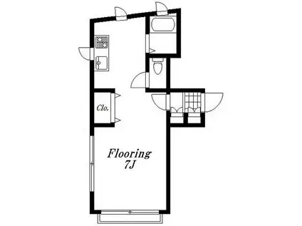グランドール下北沢(1K/1階)の間取り写真