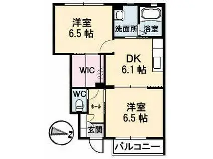 ミューズ(2DK/1階)の間取り写真