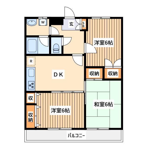 エクセル府中(3DK/3階)の間取り写真
