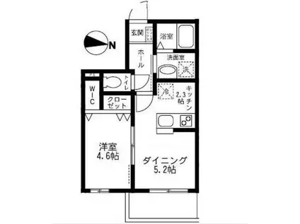 CASA REGINA(1DK/3階)の間取り写真