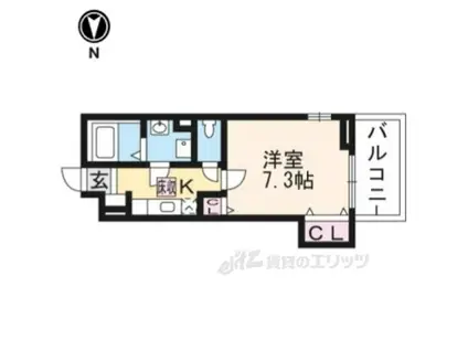 ハルフクイ 観月(1K/3階)の間取り写真