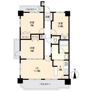 ステラートシティ桜山(3LDK/10階)の間取り写真