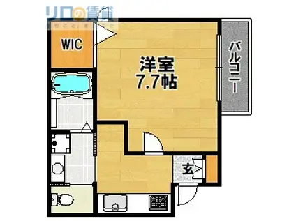 ティースリーカーサモジュカ(1K/2階)の間取り写真