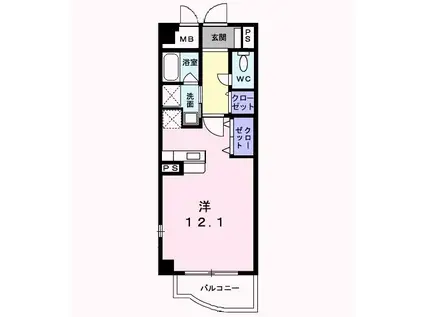 CON BRIO(1K/2階)の間取り写真