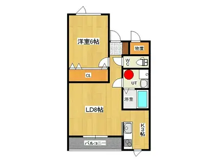 ラス・アルトラス(1LDK/2階)の間取り写真