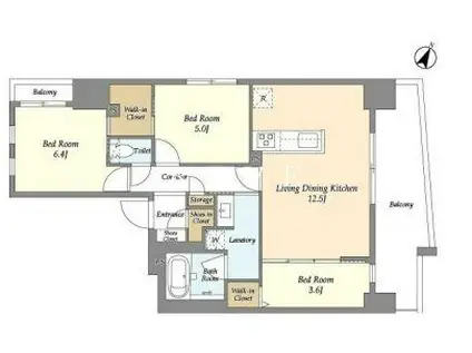 グラン千代田岩本町(3LDK/3階)の間取り写真