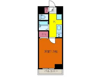 オルザス新潟(1K/10階)の間取り写真