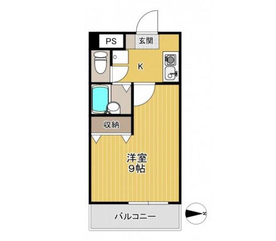 フローラ伊島(1K/2階)の間取り写真