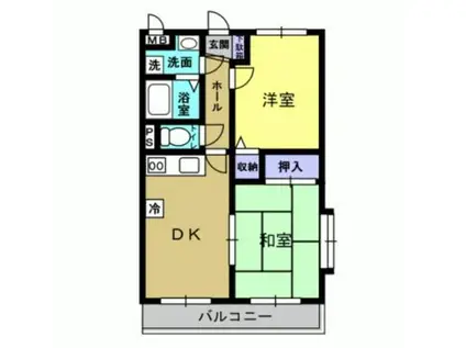 アローズII(2DK/2階)の間取り写真