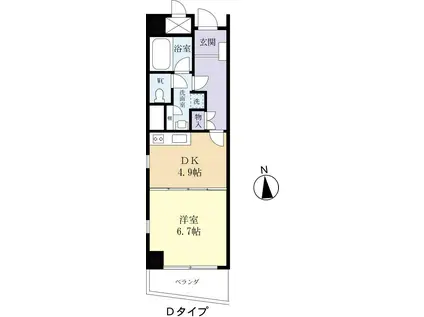 コトヴェール城南(1DK/3階)の間取り写真