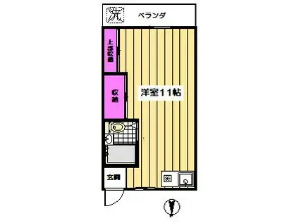 ドミトリーホクエツ(ワンルーム/1階)の間取り写真