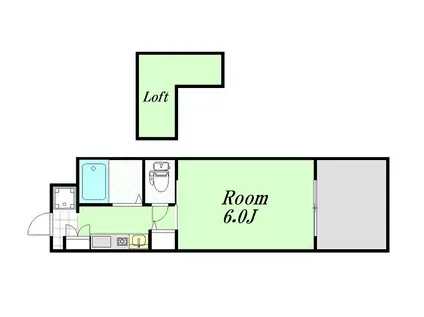 エステムコート大阪・中之島南(1K/2階)の間取り写真