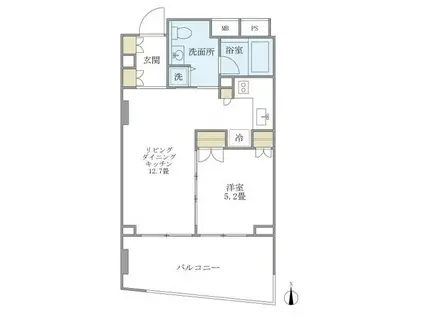 KDXレジデンス南麻布(1LDK/7階)の間取り写真