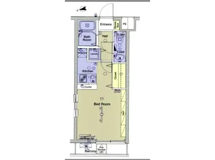 ブライズ祖師ヶ谷大蔵(1K/1階)の間取り写真